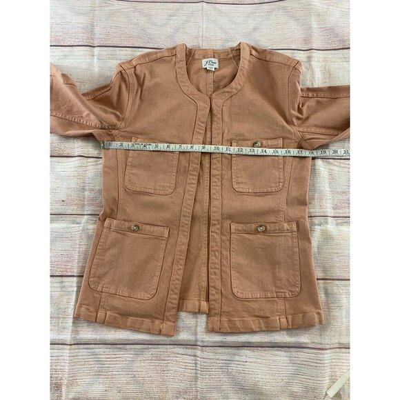 J Crew Women's Simone Relaxed Mauve Open Front Denim Jacket - XXS - Picture 5 of 12